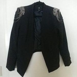 *H&M black blazer with beaded epaulets